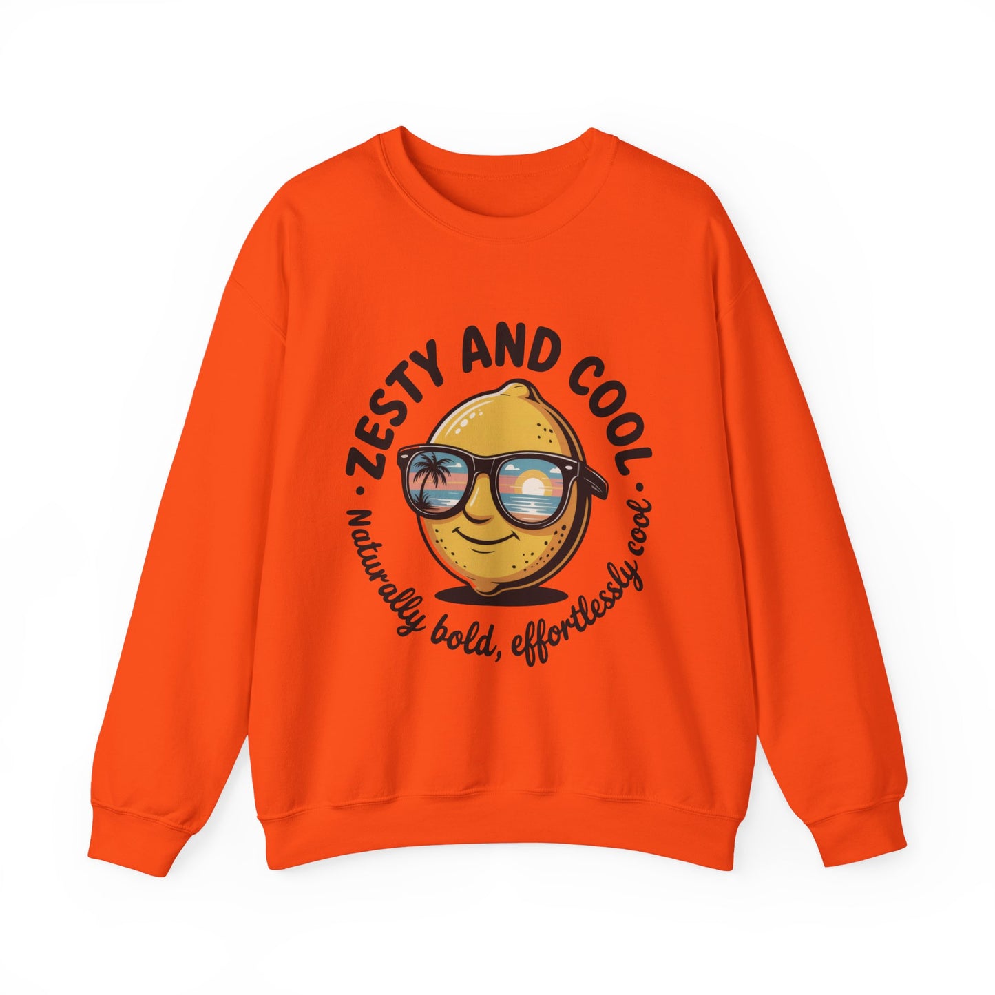 Zesty and Cool Crewneck Sweatshirt, Womens Lemon Sweatshirt for Casual Wear, Trendy Gift, Summer Vibes, Comfortable Apparel