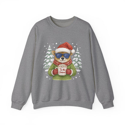 Women's Tis the Season Christmas Sweatshirt, Festive Reindeer Pullover