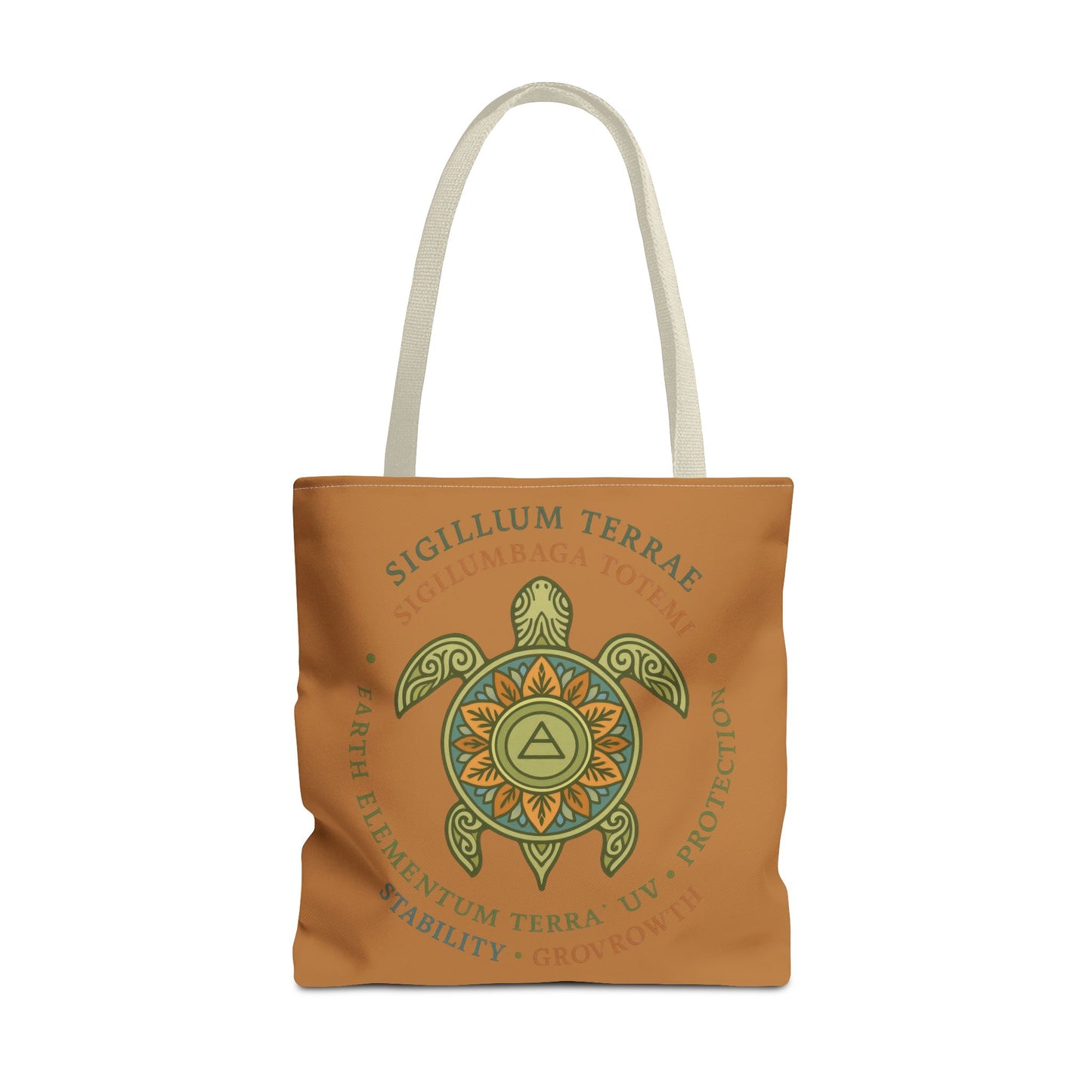 Spiritual Symbol Tote Bag, Eco-Friendly Shopping Bag, Meditation Pouch, Gift for Yogis, Bohemian Style, Sigillum Terrae Design