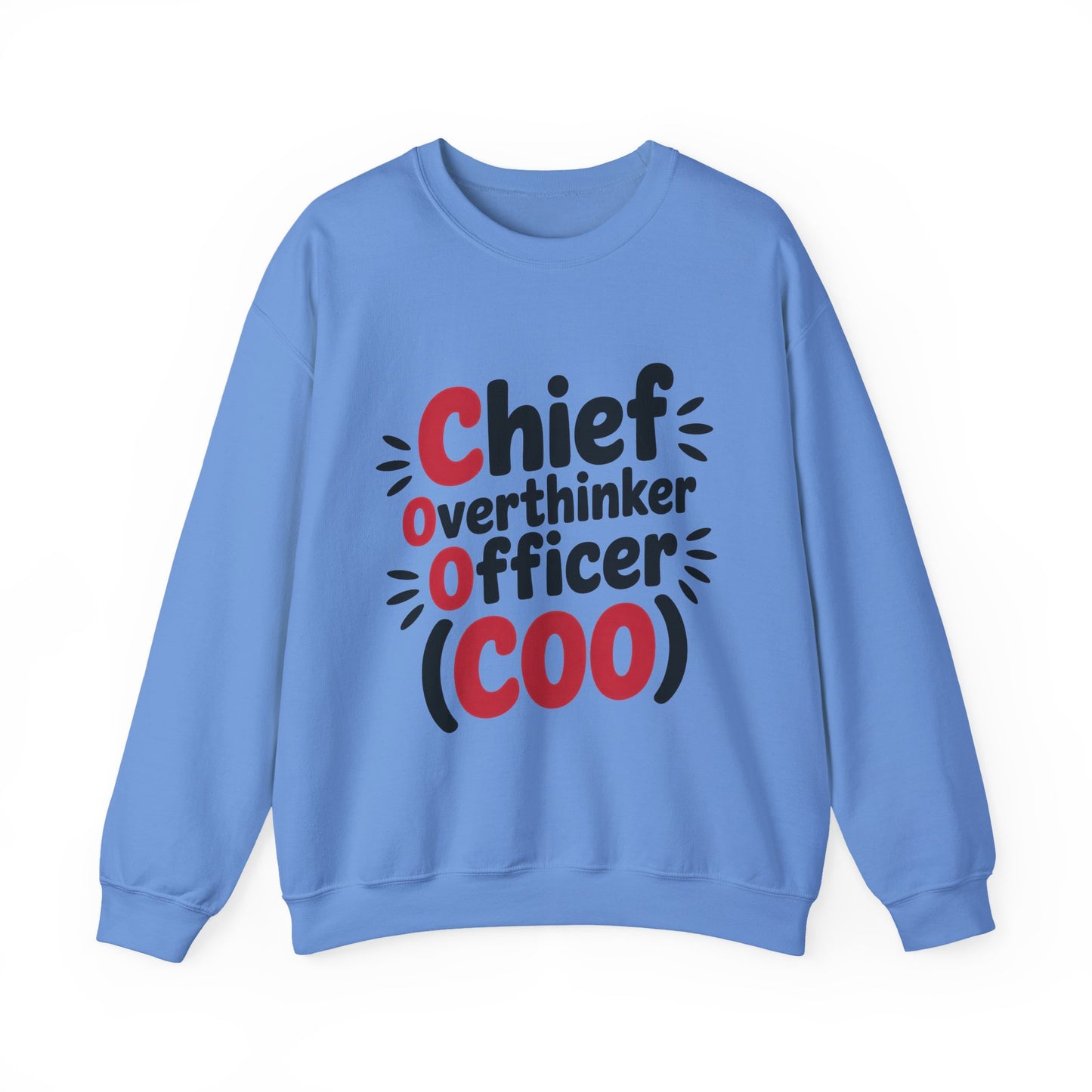Chief Overthinker Officer Women's Sweatshirt, COO Funny Office Humor Graphic Pullover, Women's Heavy Blend™ Crewneck Sweatshirt
