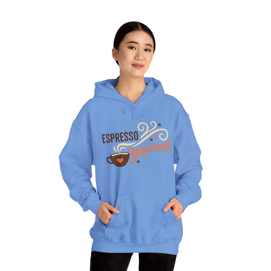 Espresso Yourself Coffee Hoodie, Funny Womens Barista Gift, Cozy Cafe Sweatshirt