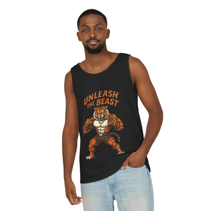 Unleash The Beast Tiger Gym Tank Top - Mens Workout Muscle Tank, Fitness Motivation Sleeveless Shirt, Bodybuilding Top, Strong Beast Gym Top