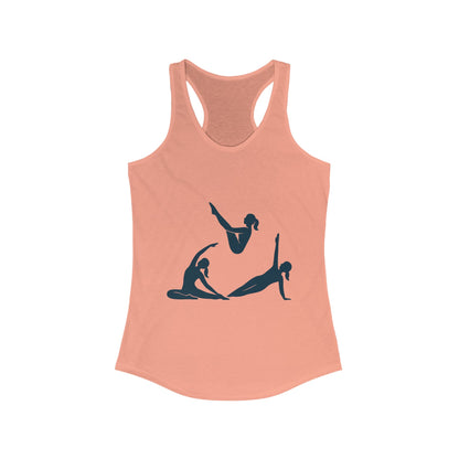 Women's Ideal Racerback Tank, Womens Pilates Tank Top, Yoga Fitness Graphic Top, Cute Workout Gym Shirt