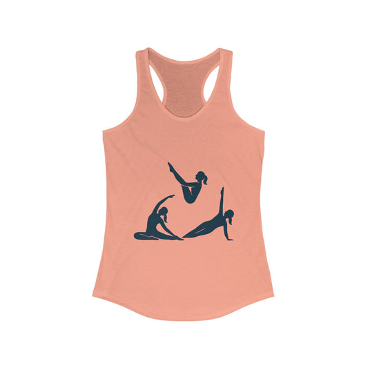 Women's Ideal Racerback Tank, Womens Pilates Tank Top, Yoga Fitness Graphic Top, Cute Workout Gym Shirt