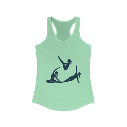Women's Ideal Racerback Tank, Womens Pilates Tank Top, Yoga Fitness Graphic Top, Cute Workout Gym Shirt