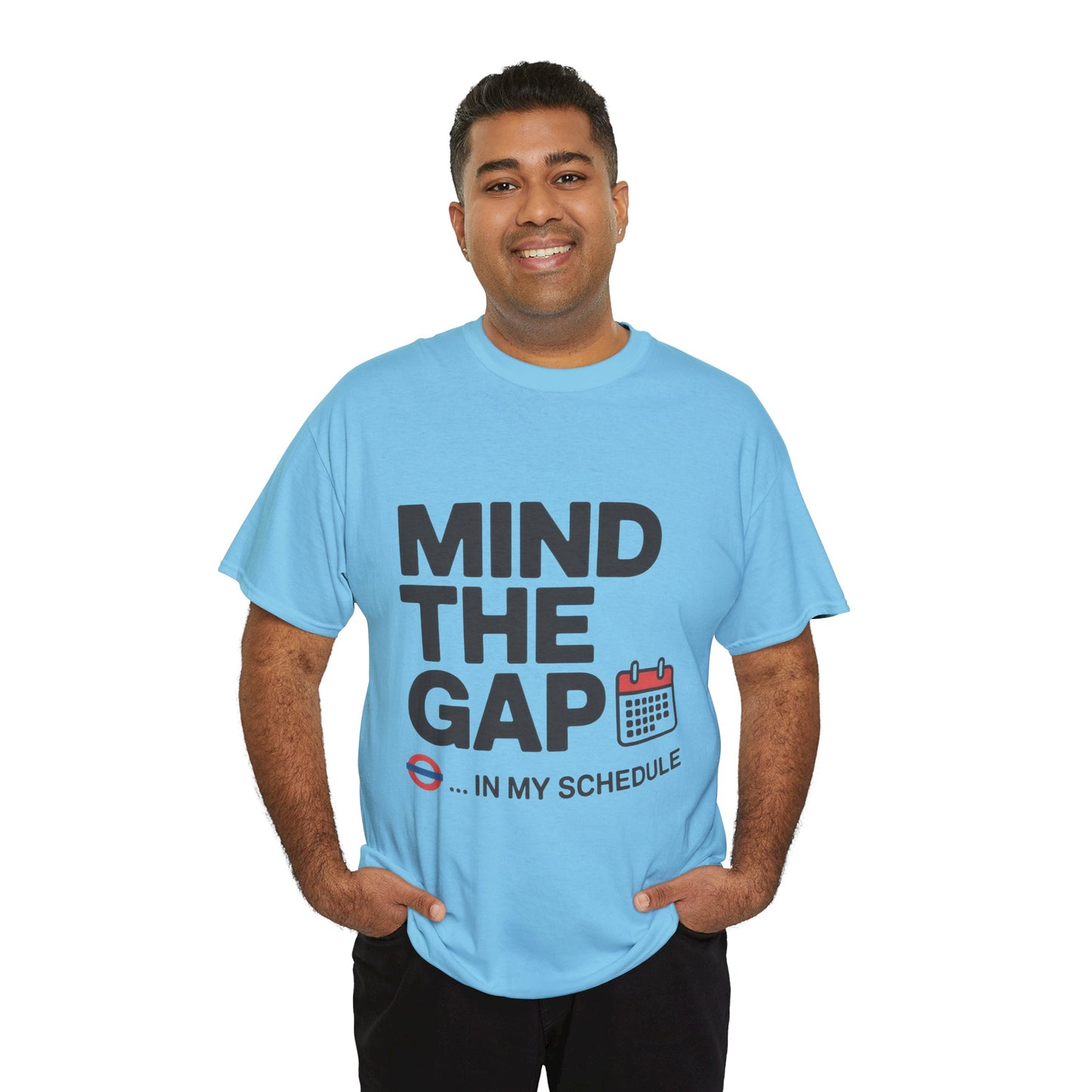 Funny Mind The Gap T-Shirt for Men, London Underground Inspired Schedule Tee, Office Humor Shirt