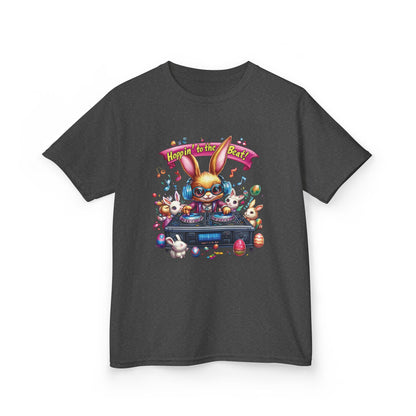 Kids Easter DJ Bunny T-Shirt Fun - Music Themed Spring Tee, Hoppin to the Beat Design, Colorful Holiday Shirt for Boys and Girls