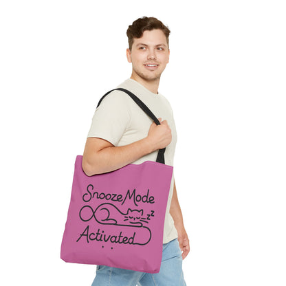 Sleepy Cat Tote Bag - Snooze Mode Activated, Cute Cat Lover Gift, Lounge Essential, Beach, Grocery, Everyday Use, Beach Weekender Bag