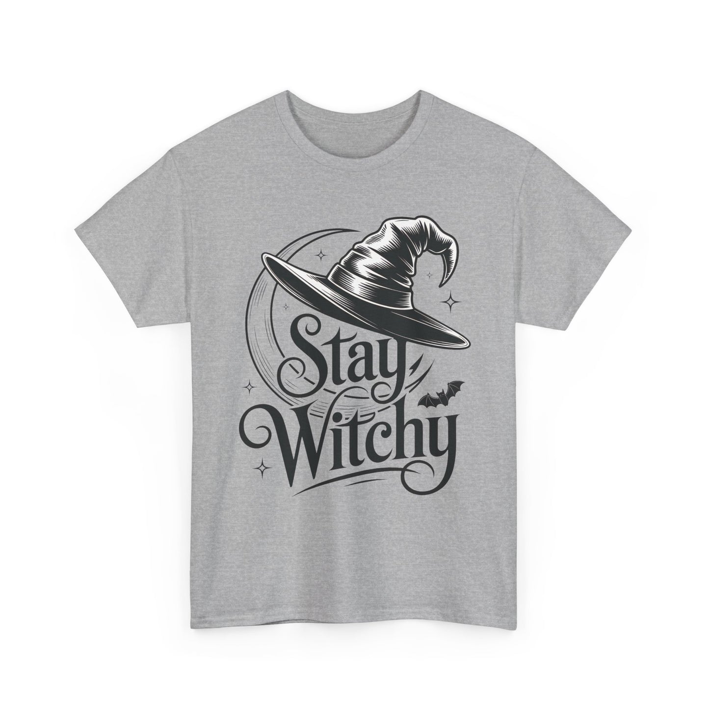 Stay Witchy Gothic Moon Witch Hat Women's T-Shirt, Minimalist Halloween Witchy Graphic Tee