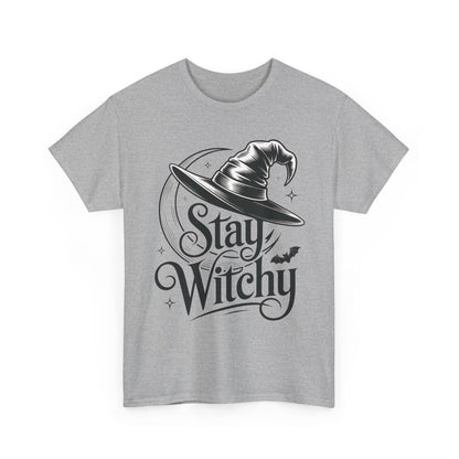 Stay Witchy Gothic Moon Witch Hat Women's T-Shirt, Minimalist Halloween Witchy Graphic Tee