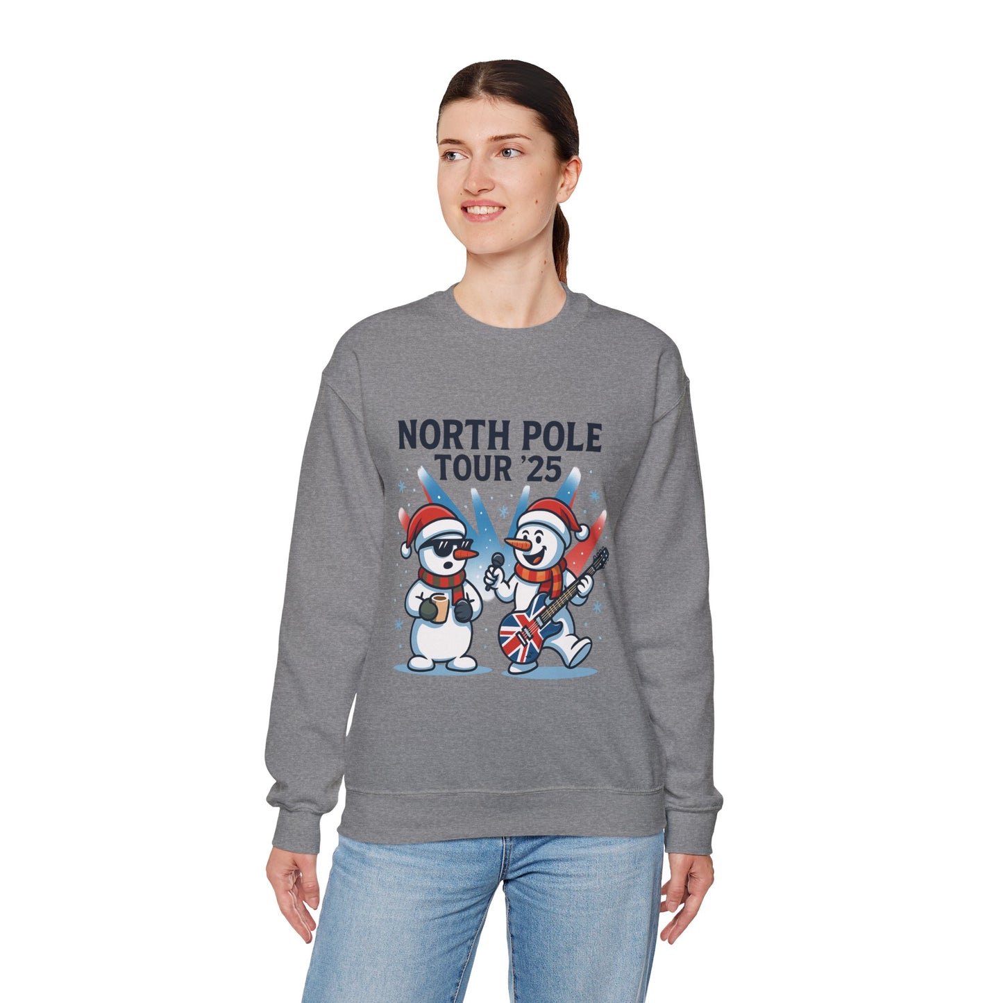 North Pole Tour 25 Women's Christmas Sweatshirt, Funny Rock Holiday Jumper