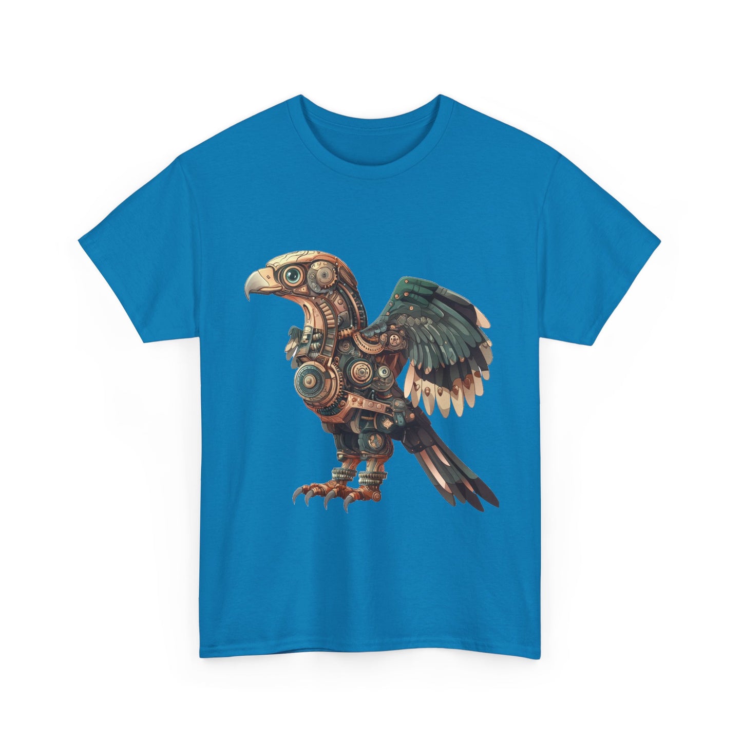 Steampunk Eagle Mens Tee, Cotton Tee with Mechanical Bird Design, Vintage Graphic Shirt, Gift for Bird Lovers, Unique Art Apparel