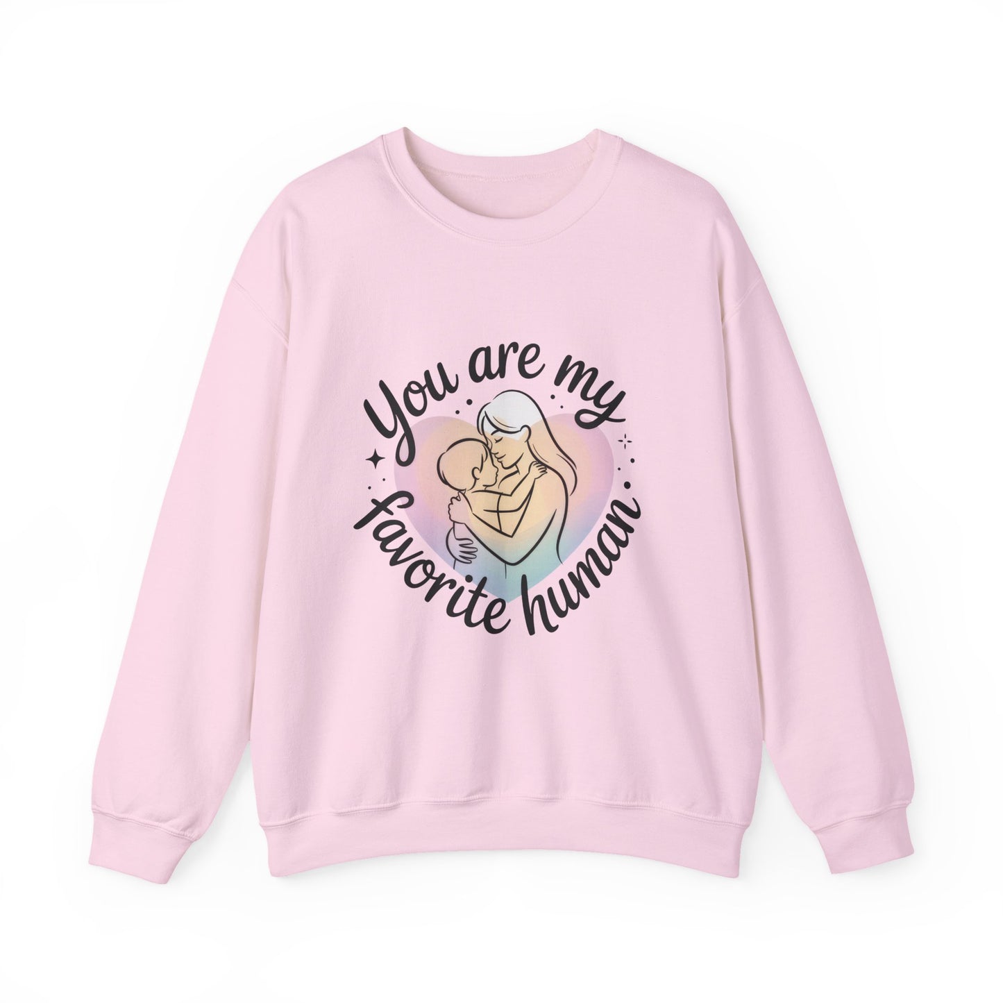You Are My Favorite Human Mom Sweatshirt, Cute Pastel Heavy Blend Crewneck for Mothers Day, Cozy Gift for Moms, Mothers Day Gift