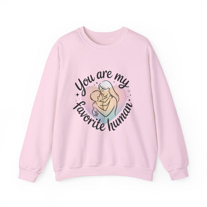 You Are My Favorite Human Mom Sweatshirt, Cute Pastel Heavy Blend Crewneck for Mothers Day, Cozy Gift for Moms, Mothers Day Gift