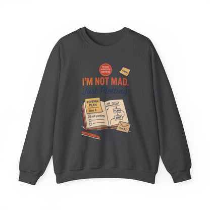 Funny Mens Revenge Sweatshirt, Im Not Mad Just Plotting, Passive Aggressive Sarcastic Crewneck for Him