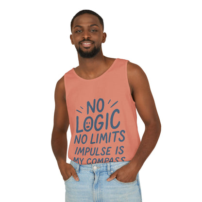 Funny Mens Tank Top, No Limits Impulse Quote, Relaxed Fit Tee, Casual Wear for Creatives, Gift for Artists Impulsive Style Shirt
