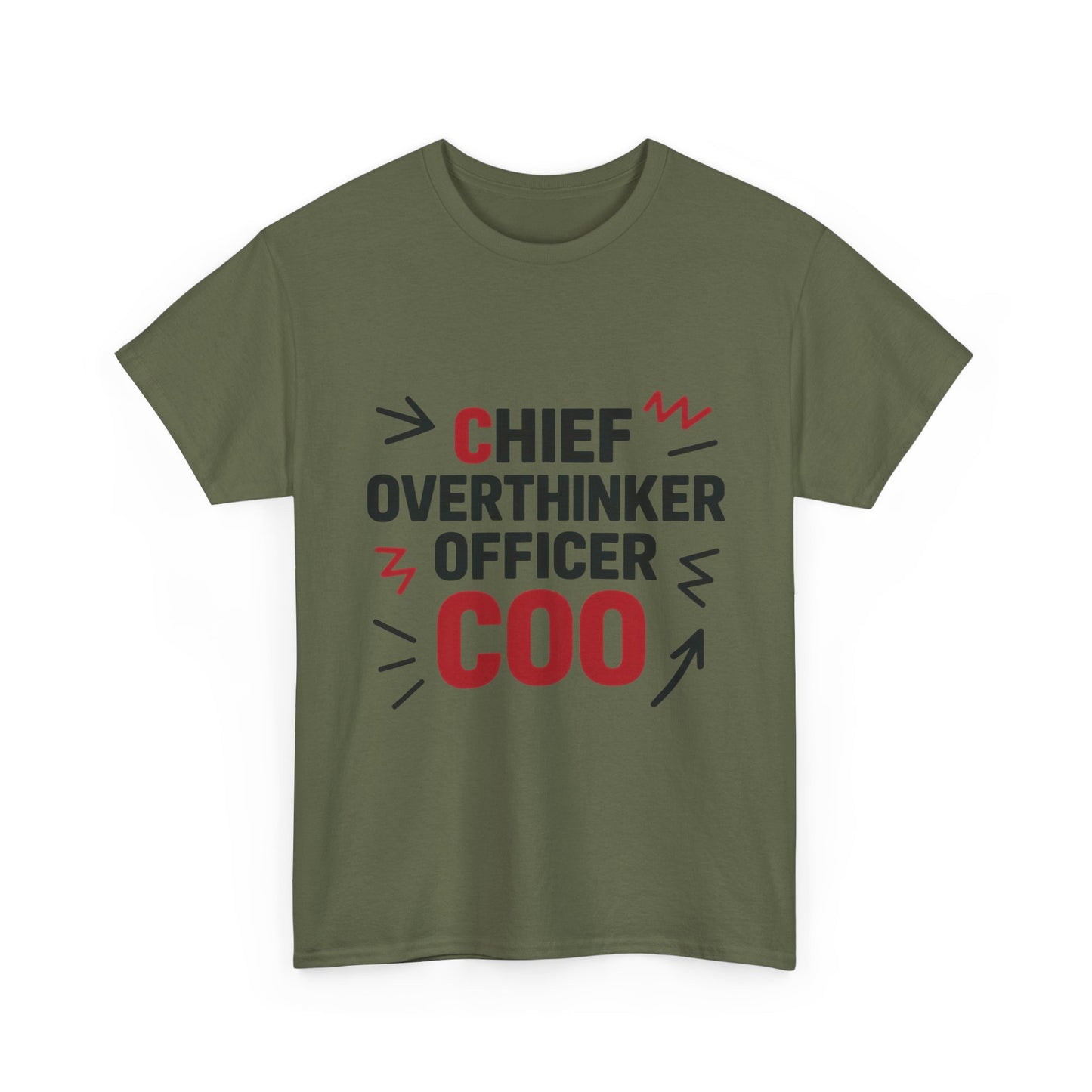 Men's COO T-Shirt, Chief Overthinker Officer Funny Graphic Tee, Office Humor Shirt for Him