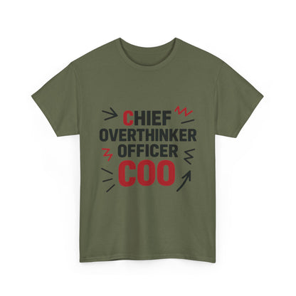 Men's COO T-Shirt, Chief Overthinker Officer Funny Graphic Tee, Office Humor Shirt for Him