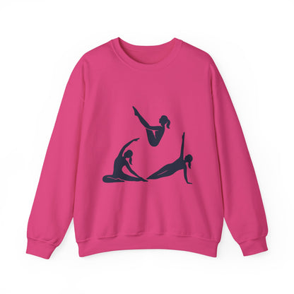 Womens Heavy Blend™ Crewneck Sweatshirt, Womens Pilates Sweatshirt, Yoga Fitness Graphic Pullover, Cute Workout Gym Top, Yoga Lover Gift