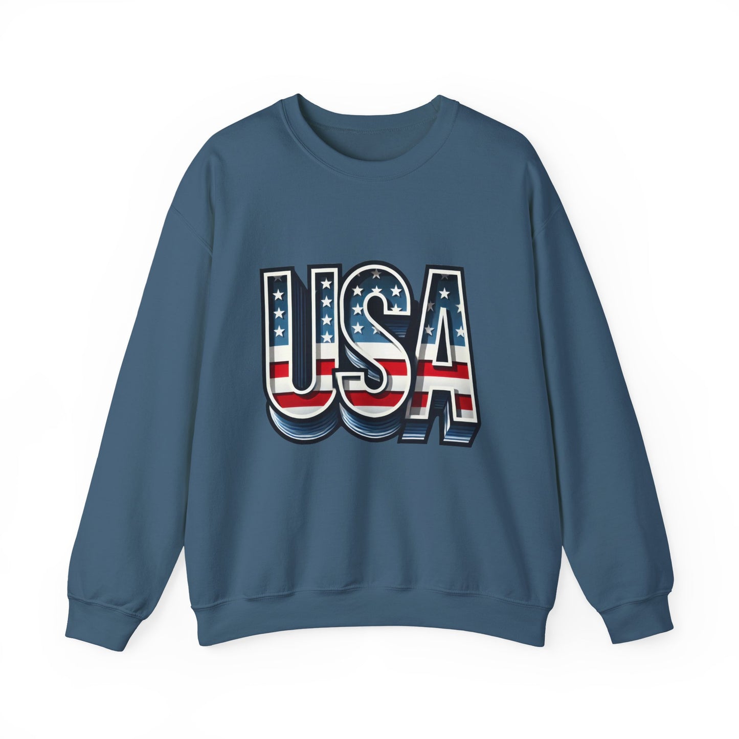 USA Patriotic Crewneck Sweatshirt for All Seasons, Cozy Sweatshirt for Independence Day, Casual Wear, Gift for Friends and Family