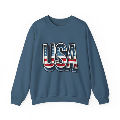 USA Patriotic Crewneck Sweatshirt for All Seasons, Cozy Sweatshirt for Independence Day, Casual Wear, Gift for Friends and Family