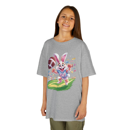 Touchdown Bunny Kids T-Shirt - Cute Easter Football Shirt for Kids, Fun Spring Outfit, Sports Bunny Tee Gift for Little Athletes Easter Gift