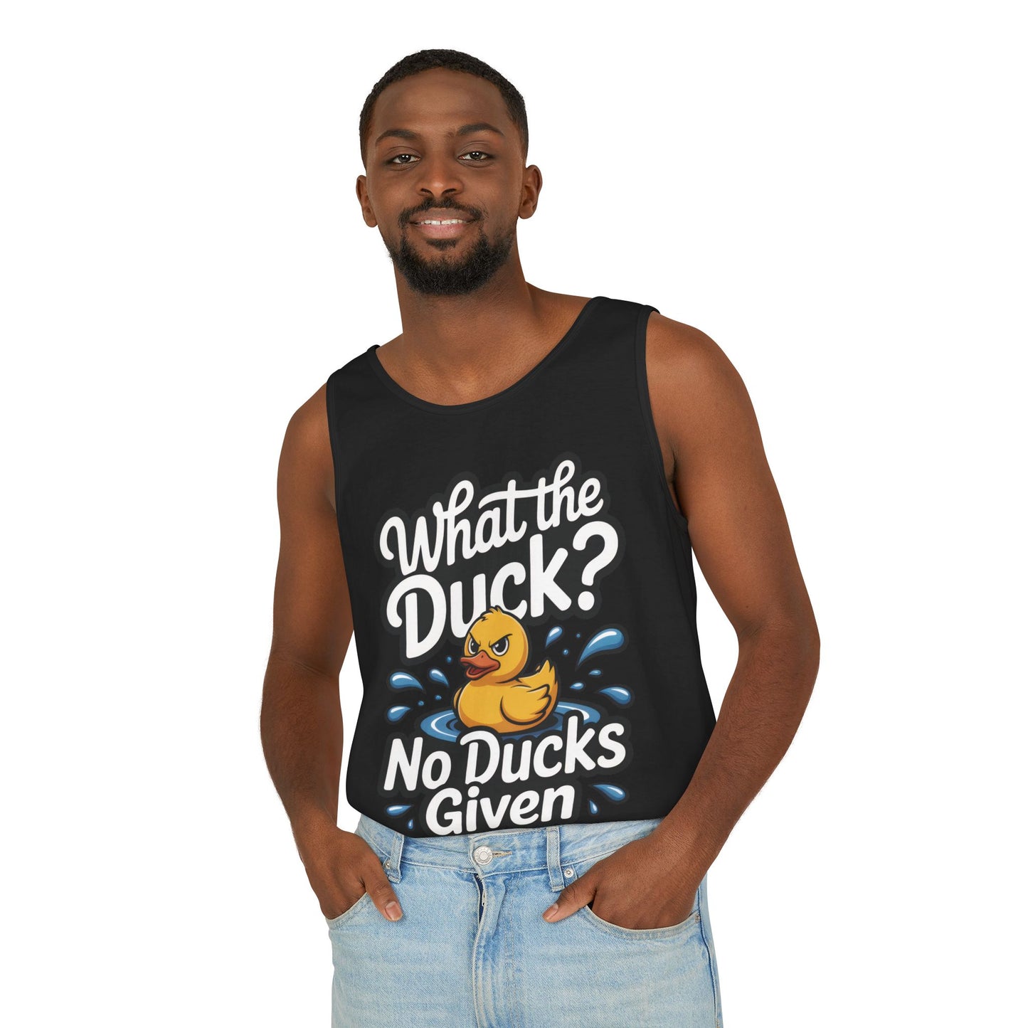 Funny Duck Tank Top for Summer - No Ducks Given Tee - What The Duck Mens T-Shirt - Sarcastic Rubber Duck Graphic, Humor Gift For Him
