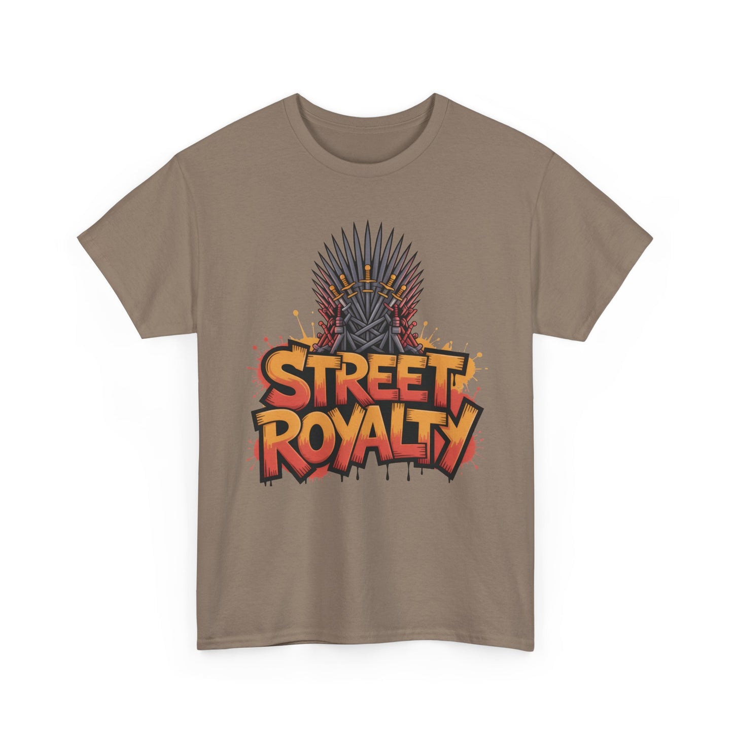 Street Royalty Men's T-Shirt, Graffiti Crown Graphic Tee, Urban Streetwear Top for Skaters and Hip Hop Style