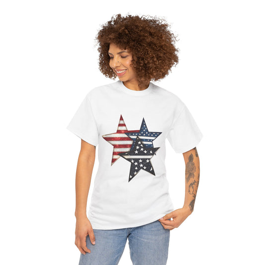 Patriotic Star Unisex Tee, USA Pride T-Shirt, Independence Day Outfit, All-American Style Shirt, Gift for Veterans, 4th of July Celebration