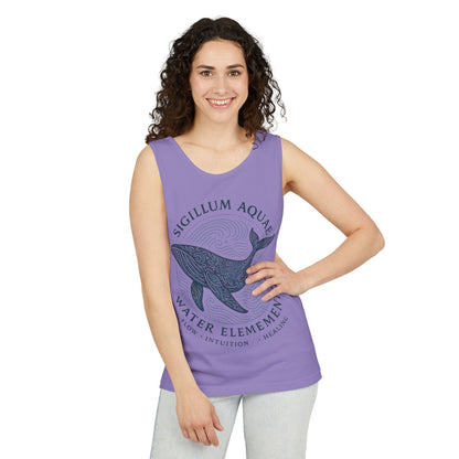 Water Element Whale Tank Top, Sigillum Aquae Symbol, Spiritual Ocean Totem Tee, Nature Energy Tee, Beachwear, Mindfulness Fashion