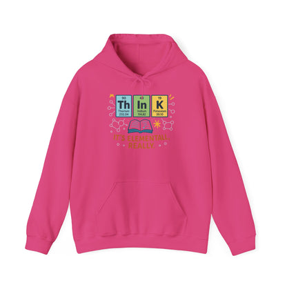 Think Hoodie for Women, Funny Chemistry Hoodie, Element of Humor Science Sweatshirt, Nerdy Gift for Her, Gift for Students, Science Lovers