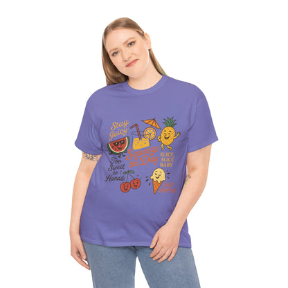 Cute Fruit Pun T-Shirt for Women, Summer Graphic Tee, Kawaii Watermelon Pineapple Ice Cream Design, Squeeze the Day Shirt, Stay Juicy Top