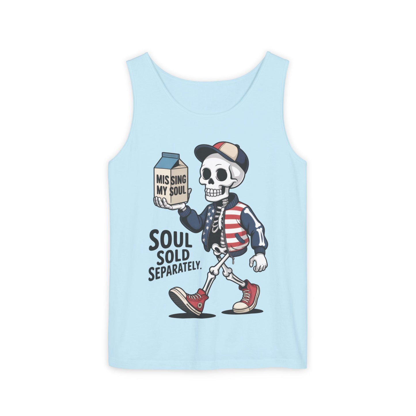 Funny Skeleton Tank Top, Soul Sold Separately Muscle Tee, Missing My Soul Graphic Shirt, Gothic Streetwear Workout Top
