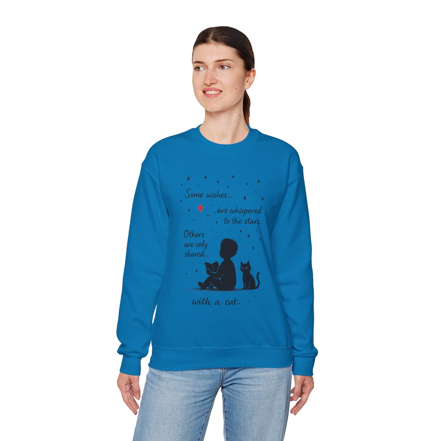 Cozy Cat-Inspired Crewneck Sweatshirt - Literary Lover Gift, Womens Layer, Cat Enthusiast Apparel, Thoughtful Gift for Cozy Nights