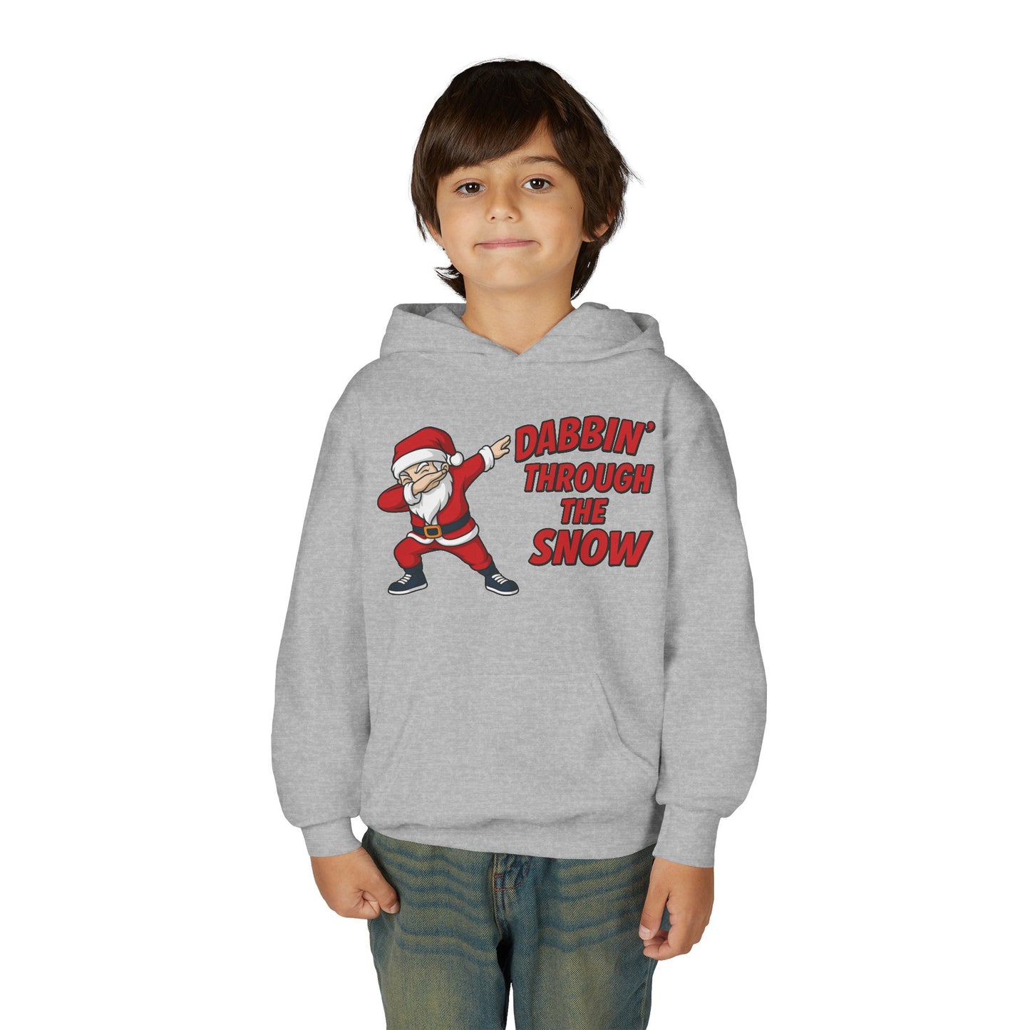 Dabbin Santa Youth Christmas Hoodie, Funny Holiday Sweatshirt for Boys