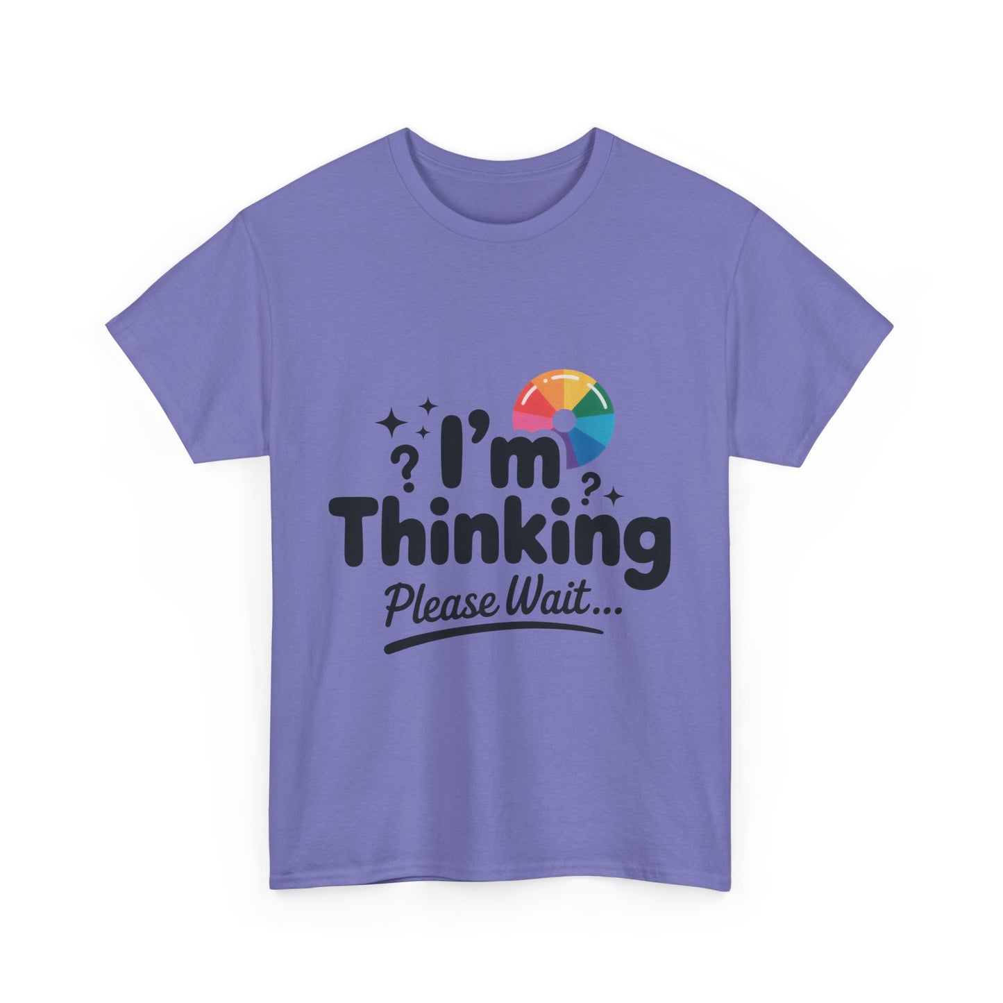 Funny - Im Thinking Please Wait - T-Shirt for Women, Cute Geeky Gift for Introverts, Programmers, Designers, Fun Humor Shirt