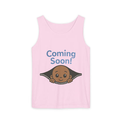 Coming Soon Maternity Tank Top, Cute Baby Boy Pregnancy Announcement Tee, Funny Expecting Mom Gift, Gender Reveal Tee, Baby Shower Top