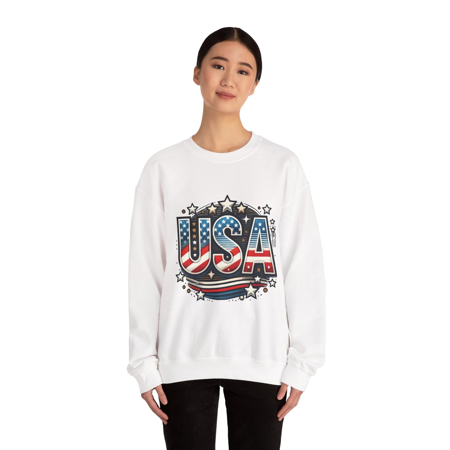 USA Pride Crewneck Sweatshirt, Comfortable Unisex Top, Great for Fourth of July, Independence Day, Everyday Wear, Cozy Gift