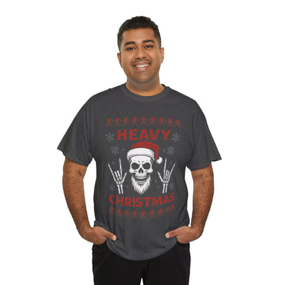 Heavy Christmas Sweatshirt, Metal Santa Skull Holiday Pullover for Men