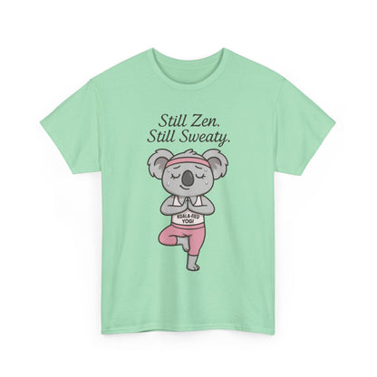 Funny Yoga Shirt for Women, Koala-Fied Yogi Tee, Still Zen Still Sweaty Workout Gift, Cute Animal Fitness T-Shirt, Zen Koala Yoga Tee