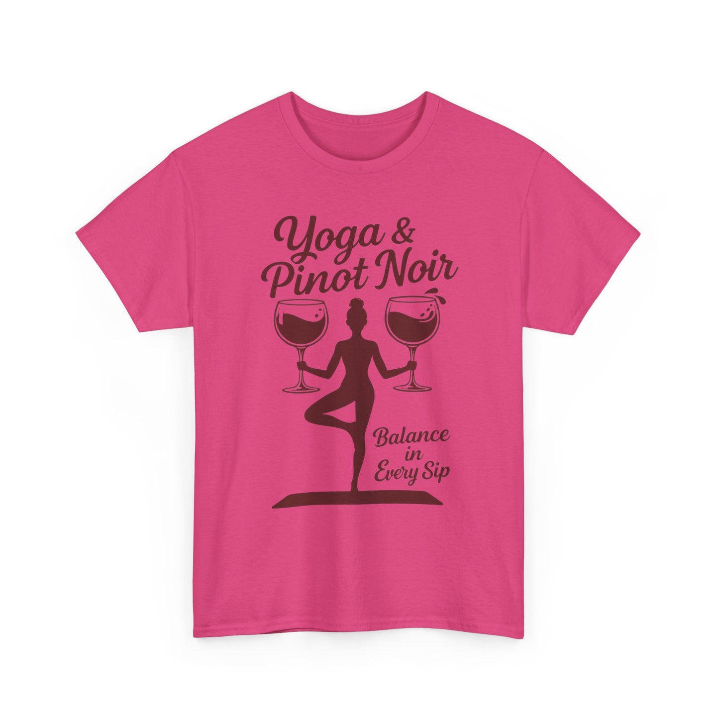 Yoga and Wine Shirt Women, Funny Pinot Noir Tee, Balance in Every Sip Tee, Yoga Lover Gift