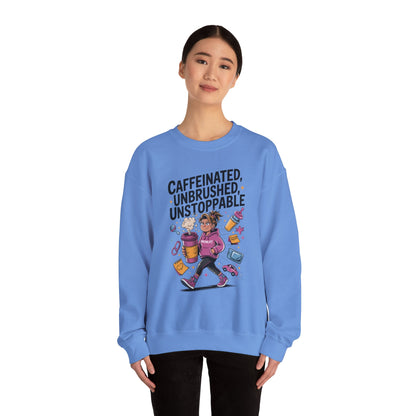 Caffeinated Mom Sweatshirt, Funny Mom Life Quote,  Mother's Day Gift,New Mother Tired Mother Gift, Coffee Lover Gift, Coffee Addict Mom