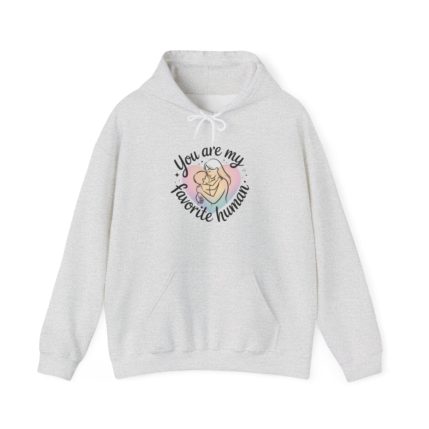 You Are My Favorite Human Hoodie, Cute Mom and Baby Pastel Design, Mothers Day Hooded Sweatshirt Gift