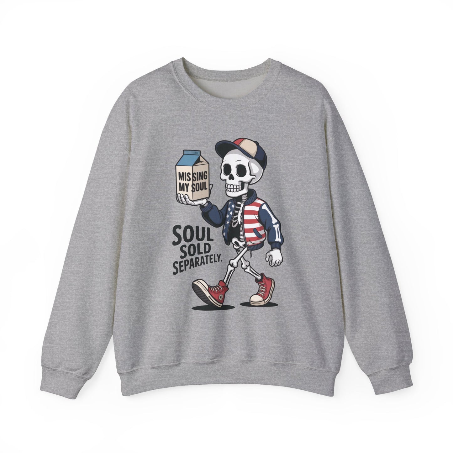 Skeleton Graphic Sweatshirt, Soul Sold Separately Pullover, Funny Gothic Streetwear, Missing My Soul Skull Hoodie Alternative
