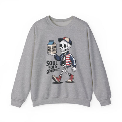 Skeleton Graphic Sweatshirt, Soul Sold Separately Pullover, Funny Gothic Streetwear, Missing My Soul Skull Hoodie Alternative