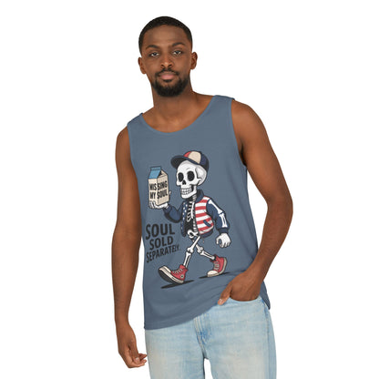 Funny Skeleton Tank Top, Soul Sold Separately Muscle Tee, Missing My Soul Graphic Shirt, Gothic Streetwear Workout Top