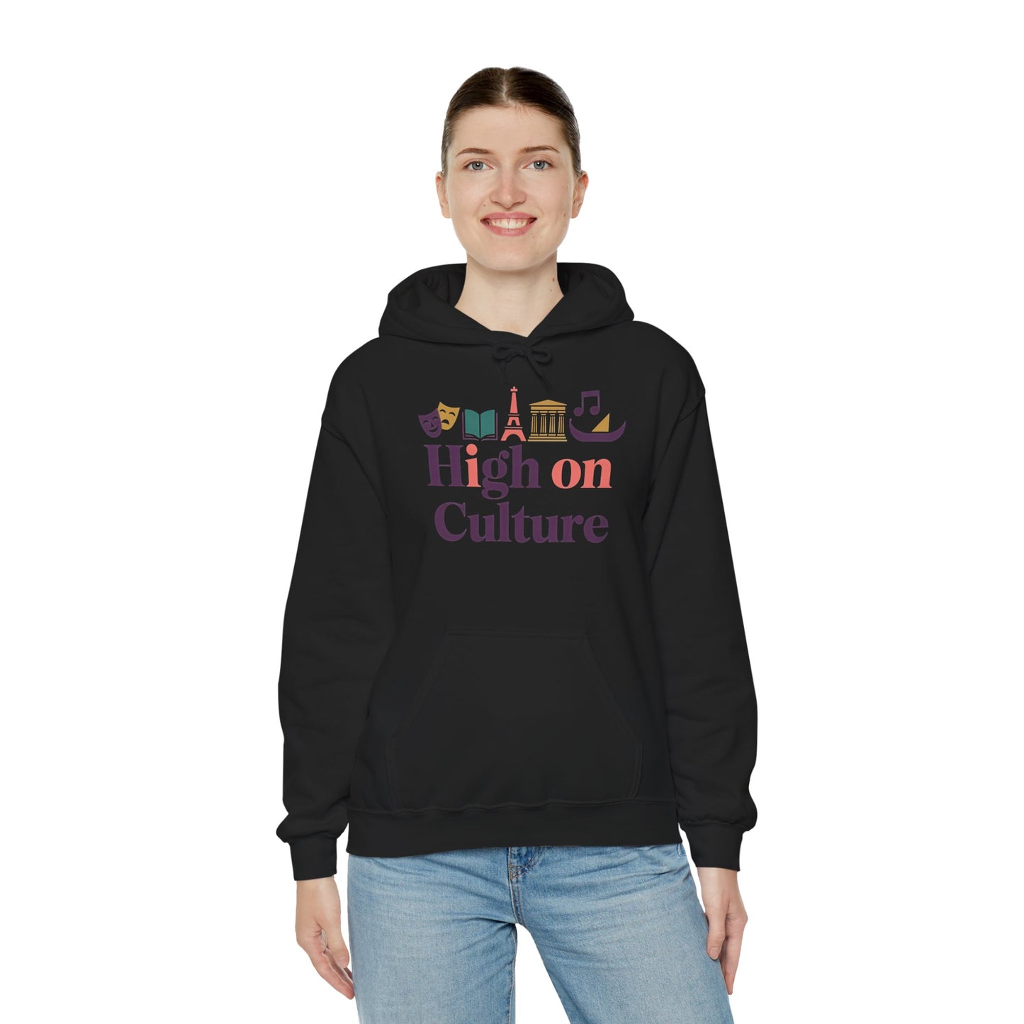 Womens Heavy Blend™ Hooded Sweatshirt, High on Culture Womens Hoodie, Cozy Cultural Graphic Hoodie