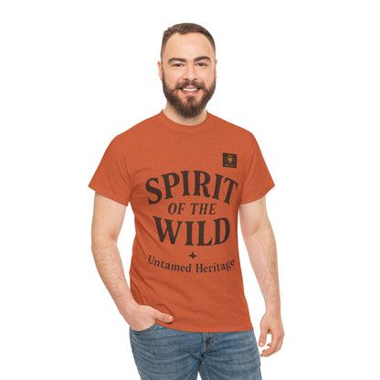 Spirit of the Wild Mens Heavy Cotton Tee, Nature Lover Gift, Outdoor Adventure Shirt, Unisex Tee, Casual Wear, Unique Graphic Apparel