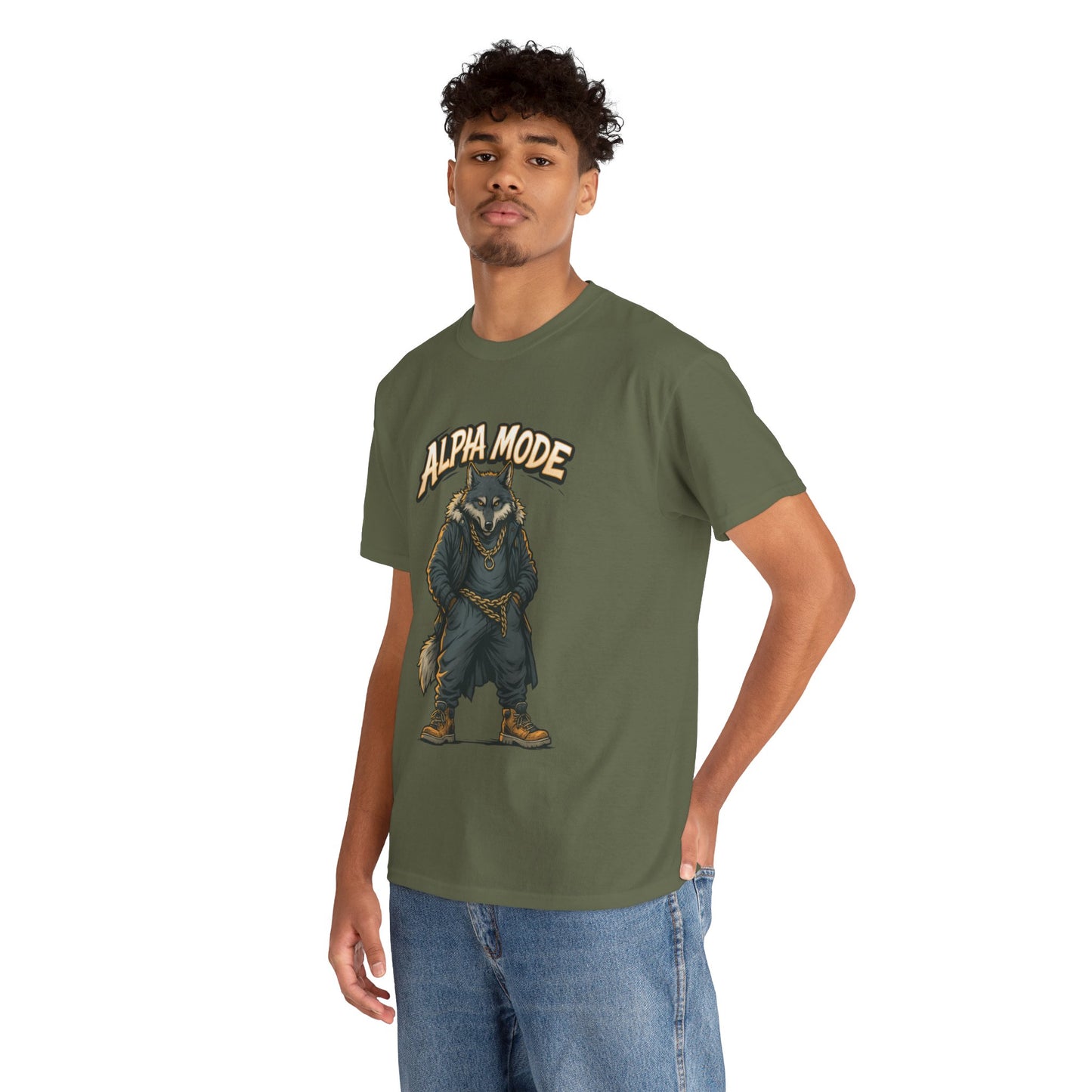 Alpha Mode Wolf Shirt, Mens Streetwear Graphic Tee, Hip Hop Wolf T-Shirt, Alpha Male Power Shirt, Cool Urban Wolf Gift, Trendy Summer Shirt