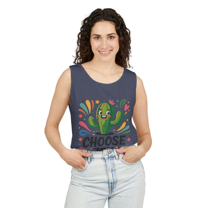 Joyful Cactus Womens Tank Top, Choose Joy Always, Summer Tank, Casual Wear, Gift for Friends, Trendy Top, Vacation Outfit